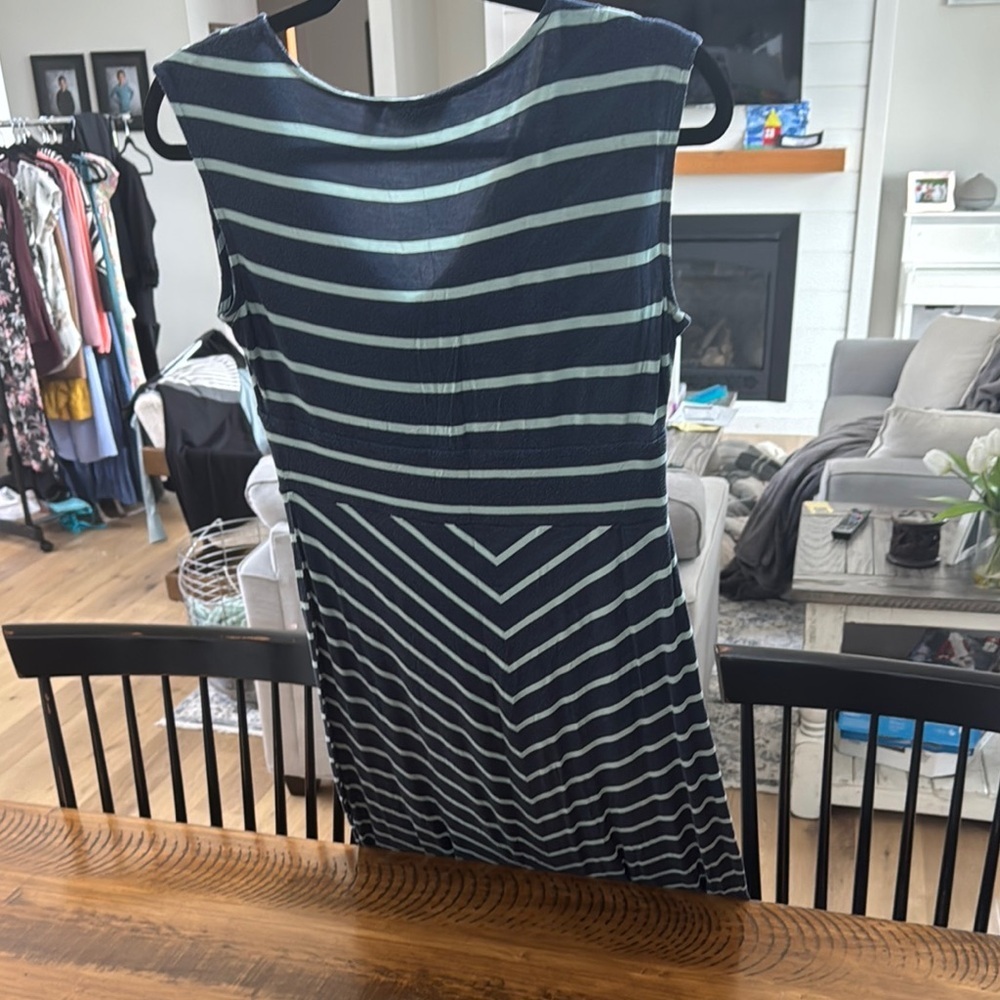 Apt. 9 Blue and White A-Line Sleeveless Maxi Dress - Picture 4 of 4